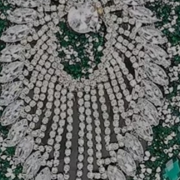 Luxurious Green and Black Embellished Clutch - Picture 7 of 7